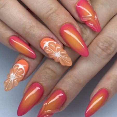15+ Gorgeous Orange Nail Art Ideas to Inspire Your Next Manicure 1 Citrus Ombre Nails
