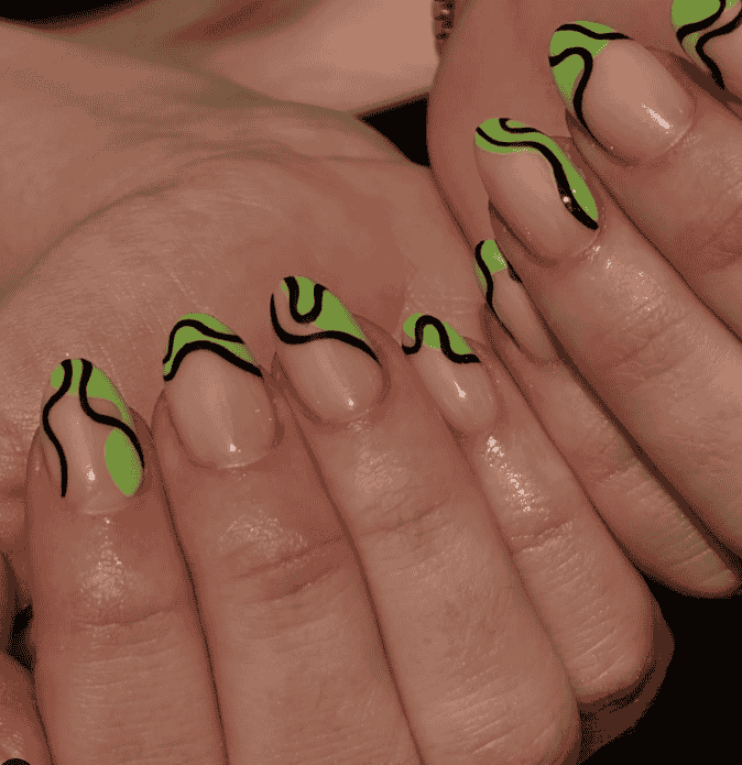 Dragon Lime Green Nail Art