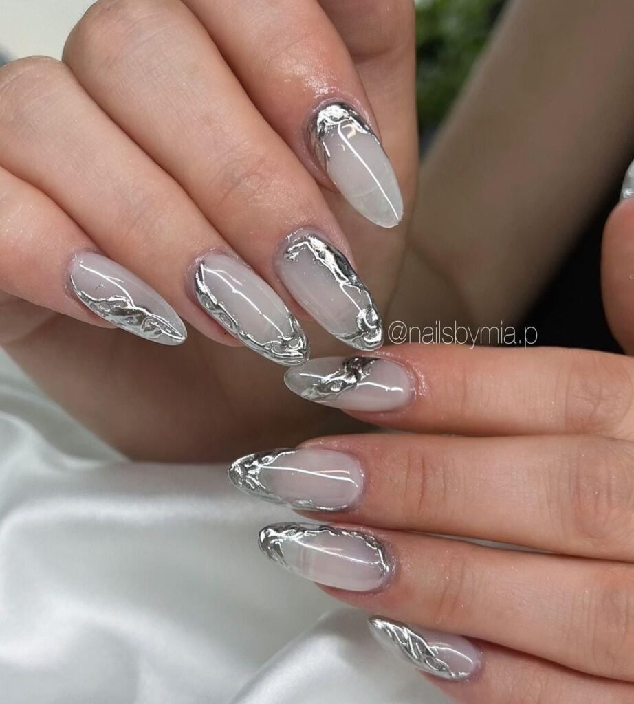 12 Dazzling Silver Nail Art Ideas for Any Occasion 3 Gel X Silver NAILS