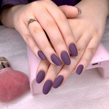15+ Stunning Purple Nail Designs You’ll Want to Try Right Now 3 Matte Purple Nails