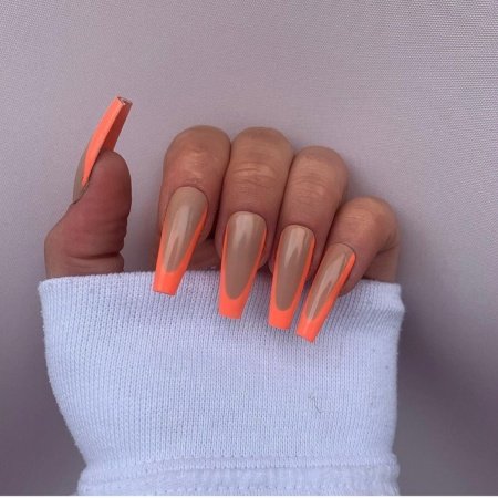 15+ Gorgeous Orange Nail Art Ideas to Inspire Your Next Manicure 6 Orange French Tips