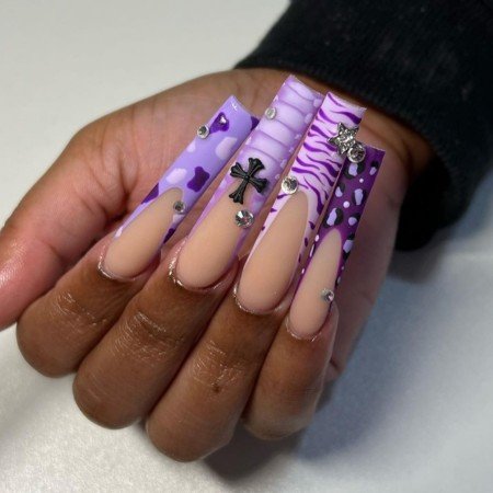 15+ Stunning Purple Nail Designs You’ll Want to Try Right Now 10 Purple Animal Print Nails