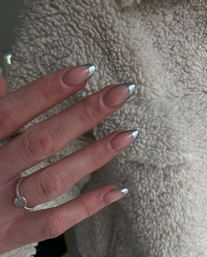 12 Dazzling Silver Nail Art Ideas for Any Occasion 6 Silver French Tip