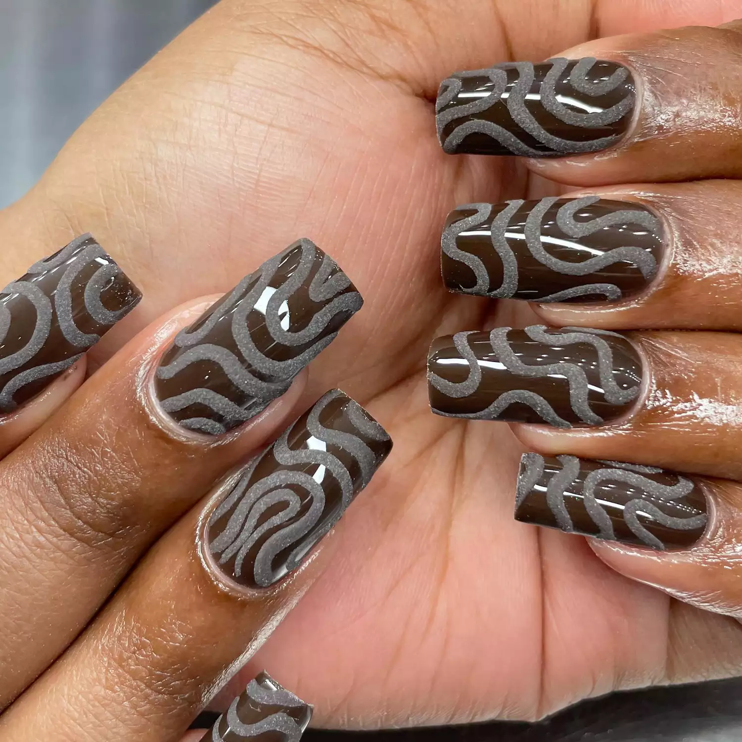 55+ Winter Nail Design Ideas 2025 16 A dark fudge brownie manicure
