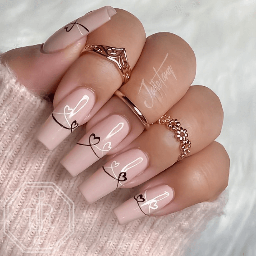 Elegant square nails with nude shades