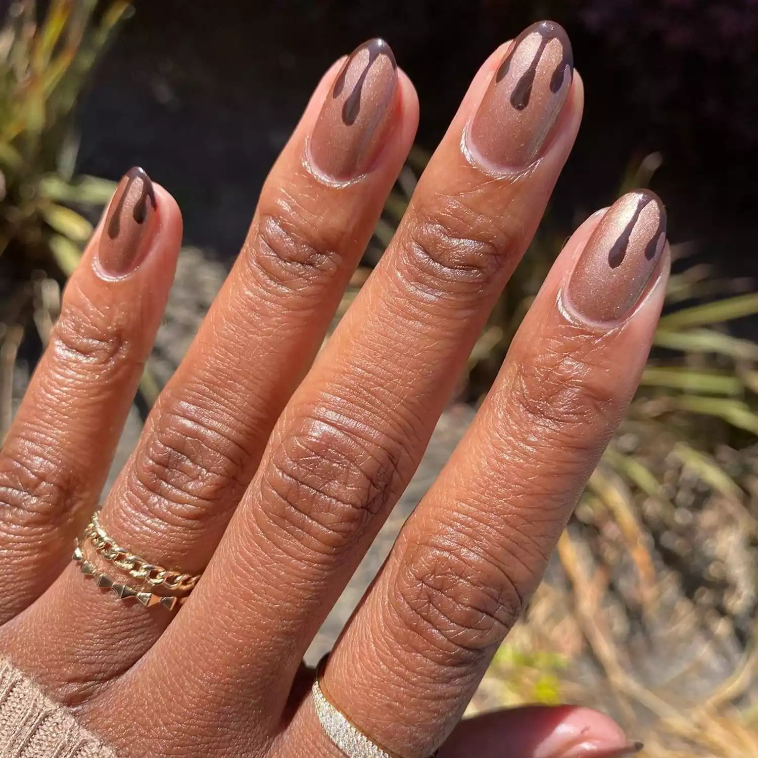 Chocolate Drip Nails