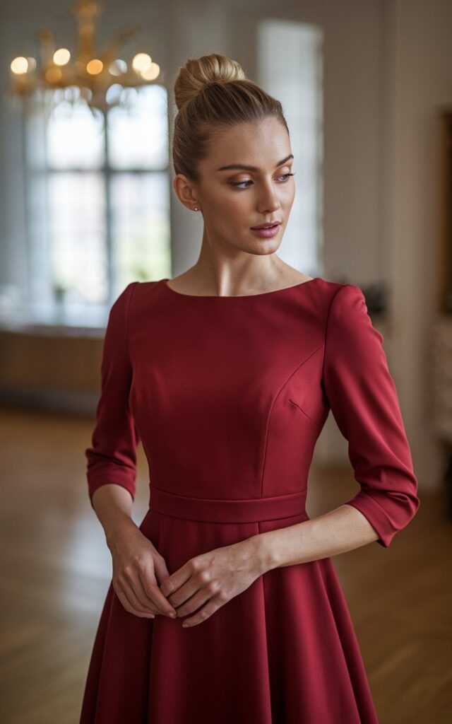 Classic Red Midi Dress2