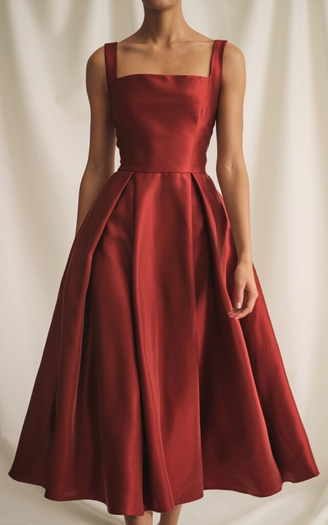 Classic Red Midi Dress3