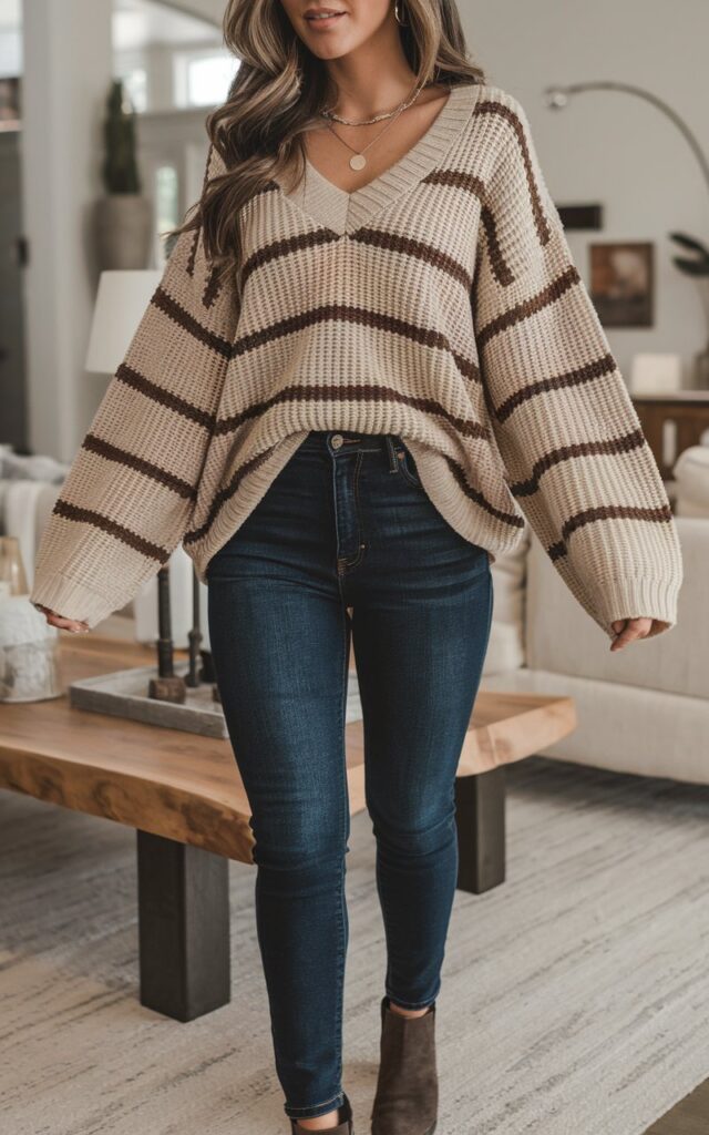 15 First Coffee Date Outfits That Guarantee a Second Date 7 Cozy Oversized Knit Ensemble