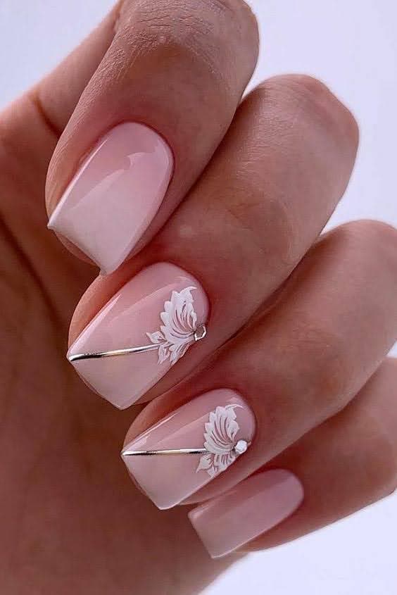 Elegant nail art for square nails