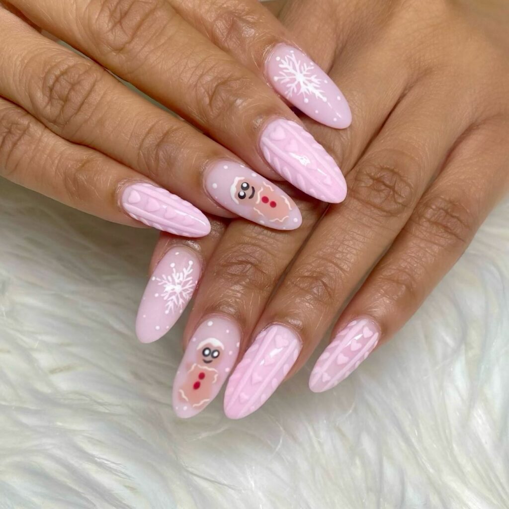 Pink Sweater Nails