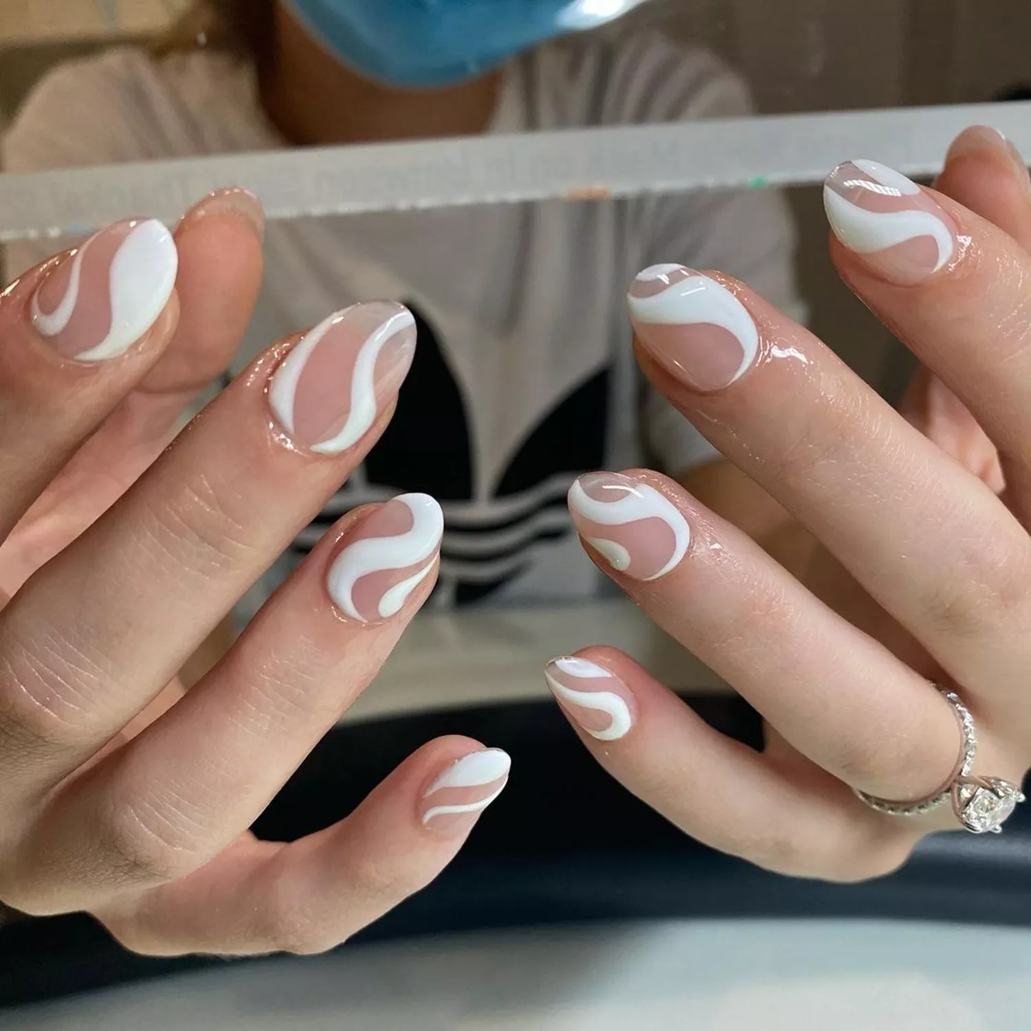 White Swirl Nails - InStyle Simple White Nail Designs