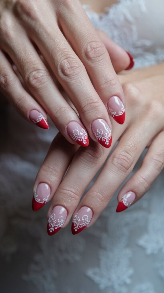 Lace Pattern Red Tips