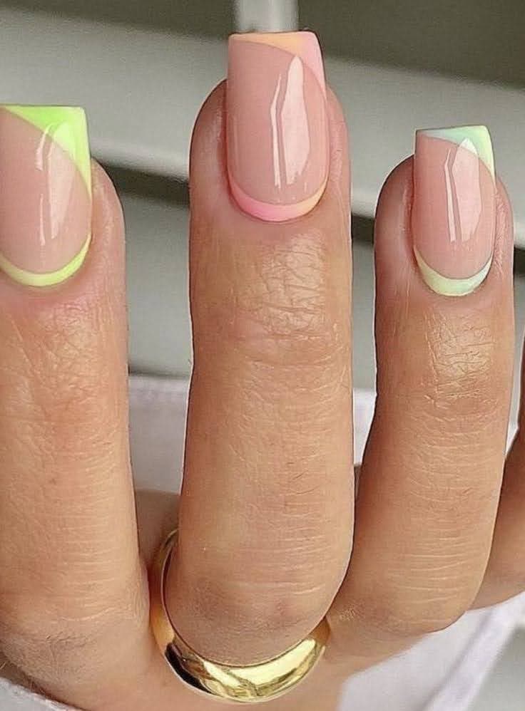 Minimalist nail art for square nails