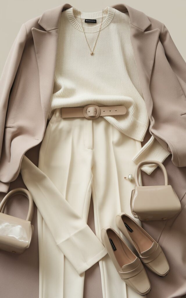 15 First Coffee Date Outfits That Guarantee a Second Date 12 Monochrome Minimalist Outfit