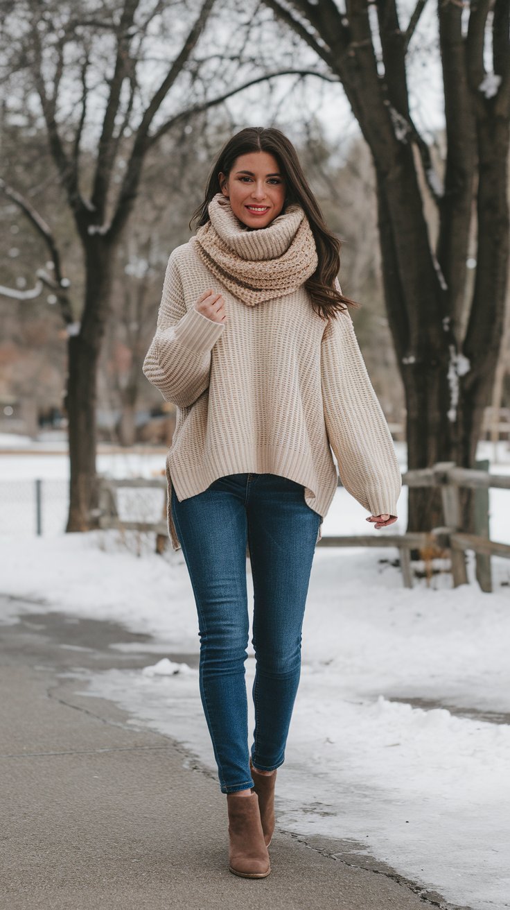 Slouchy Sweater and Skinny Jeans