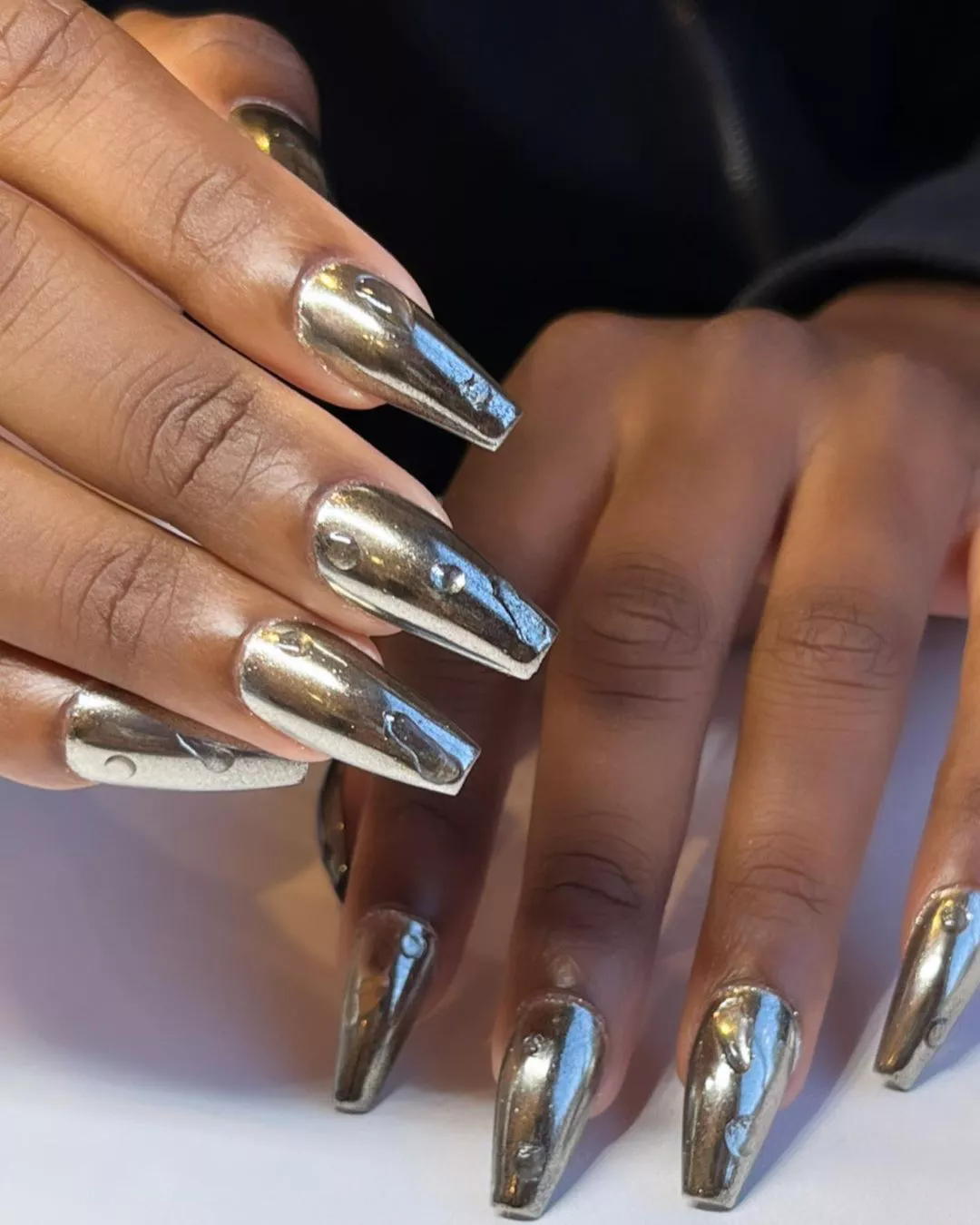 A chrome manicure.