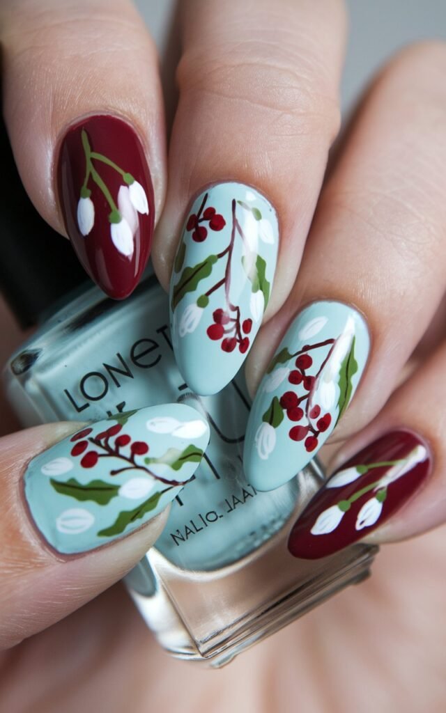 10 Chic Almond Nail Designs to Start Your January 2025 in Style 3 Winter Floral Art