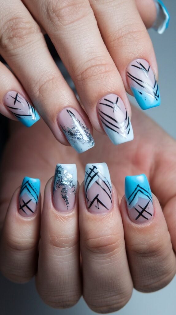20 Stunning January Nail Ideas to Kickstart 2025 in Style 24 a photo of a hand with nails painted in an abstrac T5 0hfRfQt6oXEEqYjsjLg jdFgo0AJQpmla5pC7eeLhQ