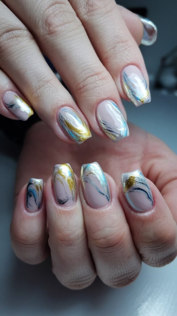 20 Stunning January Nail Ideas to Kickstart 2025 in Style 22 a photo of a manicure with a metallic marble effec XQf826JbRI67gSFKqmLlsQ O3FAwVlMT SlbNZTIo5DIA