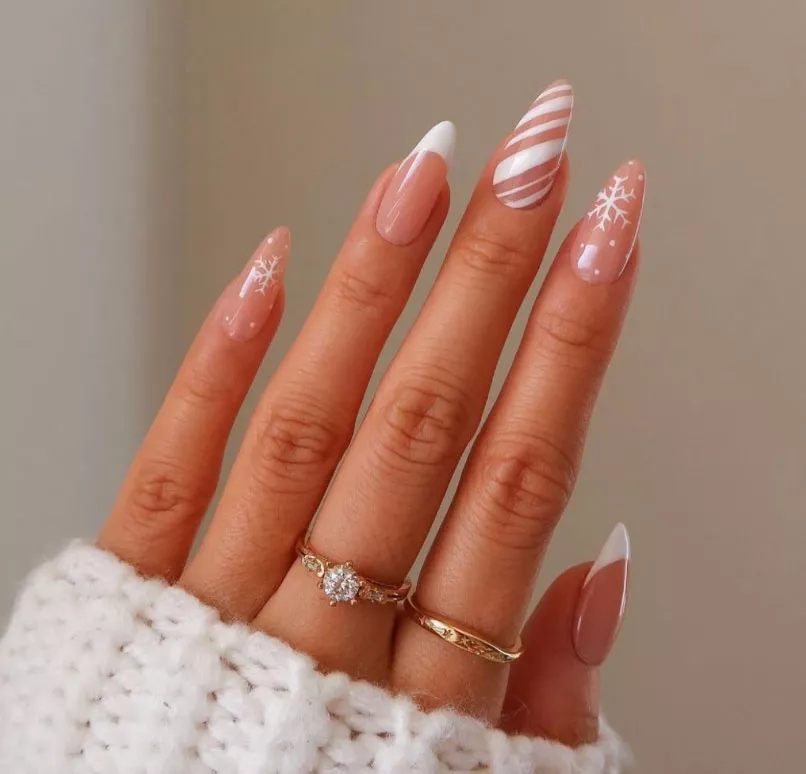 Snowy French Manicure