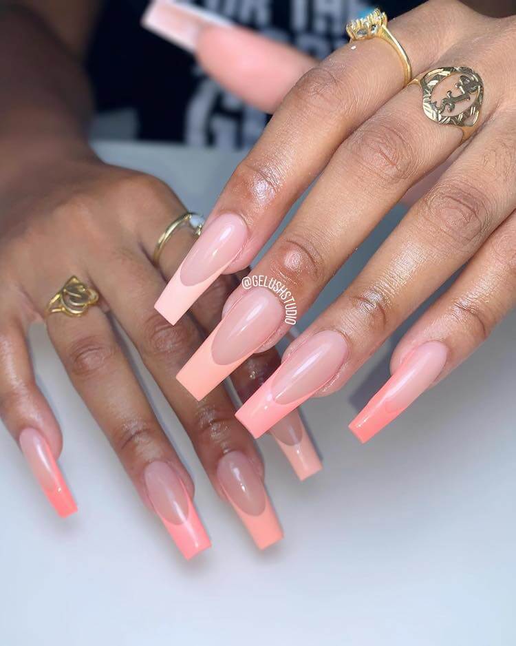 Pink Ombre French Tips